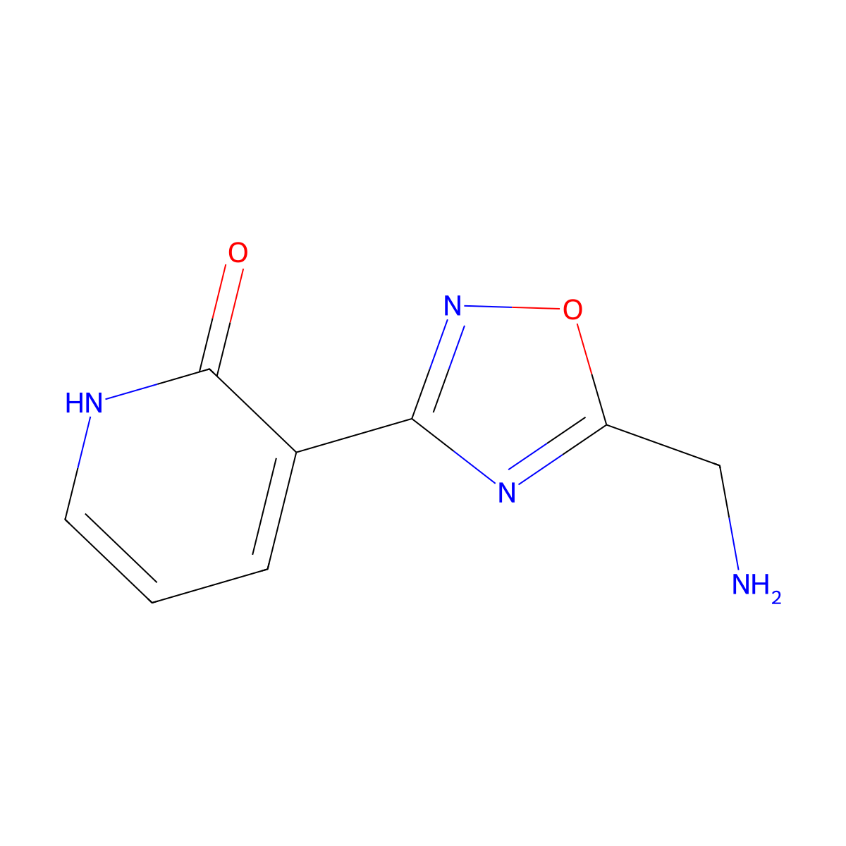 3-(5-(aminomethyl)-1,2,4-oxadiazol-3-yl)pyridin-2(1H)-one molecular structure, CAS 1935598-58-5