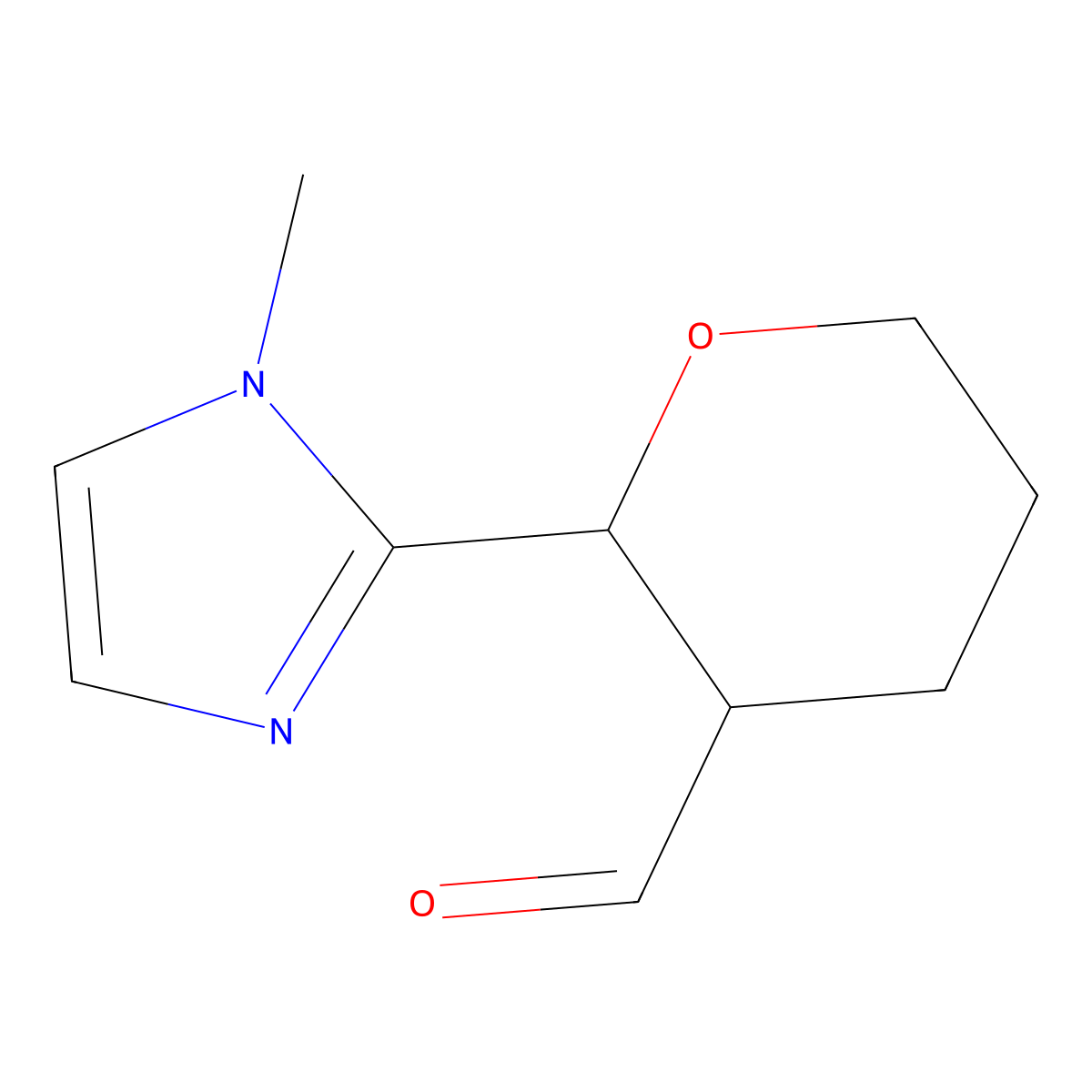 2-(1-Methyl-1H-imidazol-2-yl)oxane-3-carbaldehyde molecular structure, CAS 1935598-60-9