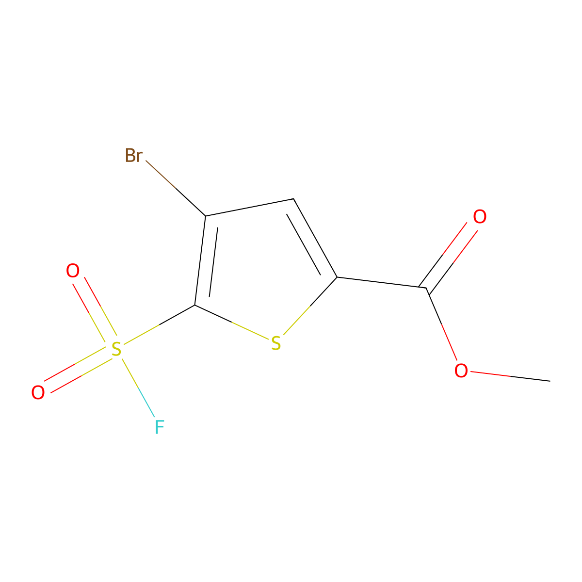 Methyl 4-bromo-5-(fluorosulfonyl)thiophene-2-carboxylate molecular structure, CAS 1935599-11-3
