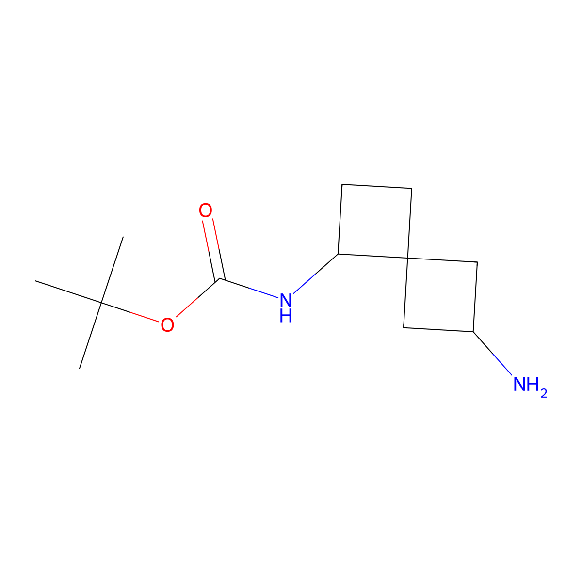 tert-butyl N-(2-aminospiro[3.3]heptan-7-yl)carbamate molecular structure, CAS 1935599-97-5
