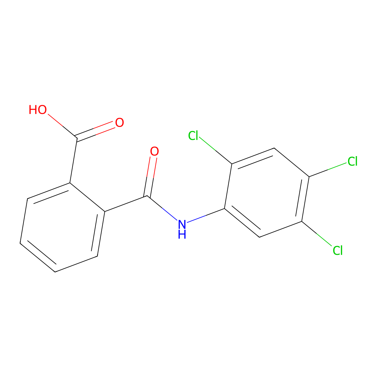 2-((2,4,5-Trichloroanilino)carbonyl)benzoic acid molecular structure, CAS 19356-90-2