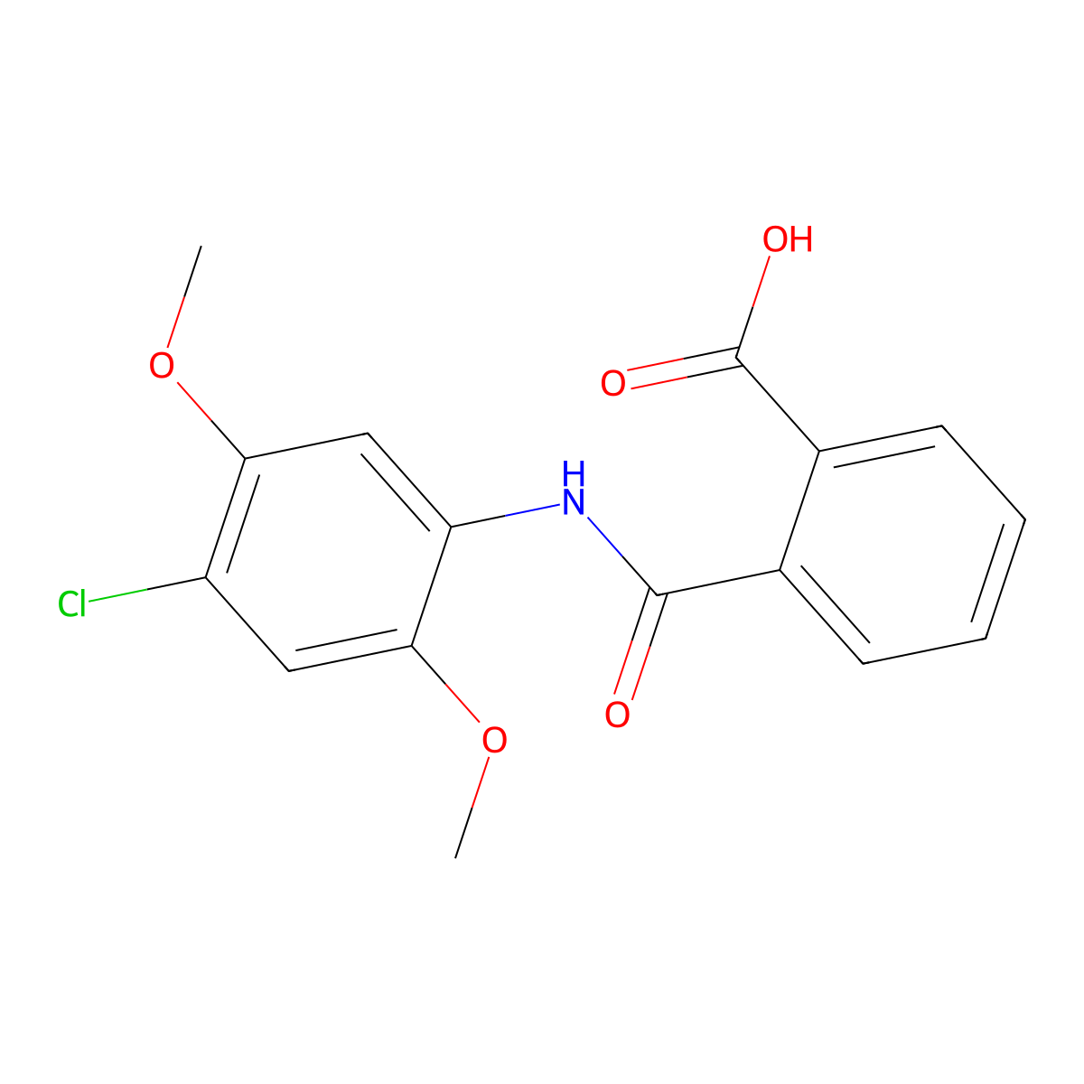 2-[(4-Chloro-2,5-dimethoxyphenyl)carbamoyl]benzoic acid molecular structure, CAS 19356-93-5
