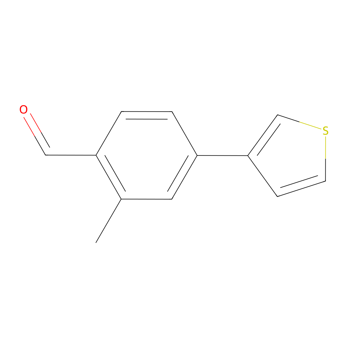 2-Methyl-4-(thiophen-3-yl)benzaldehyde molecular structure, CAS 1935603-07-8