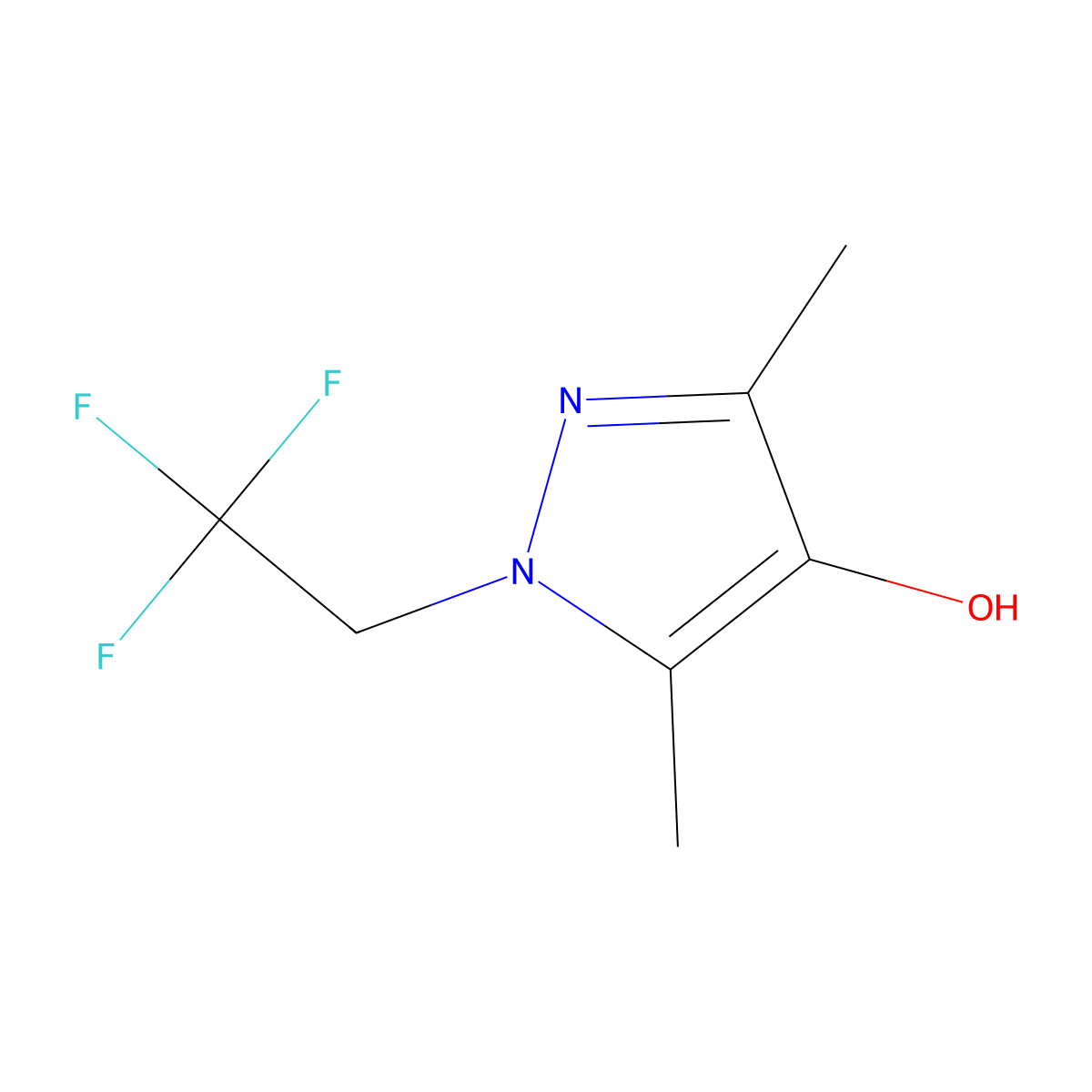 3,5-Dimethyl-1-(2,2,2-trifluoroethyl)-1H-pyrazol-4-ol molecular structure, CAS 1935603-31-8