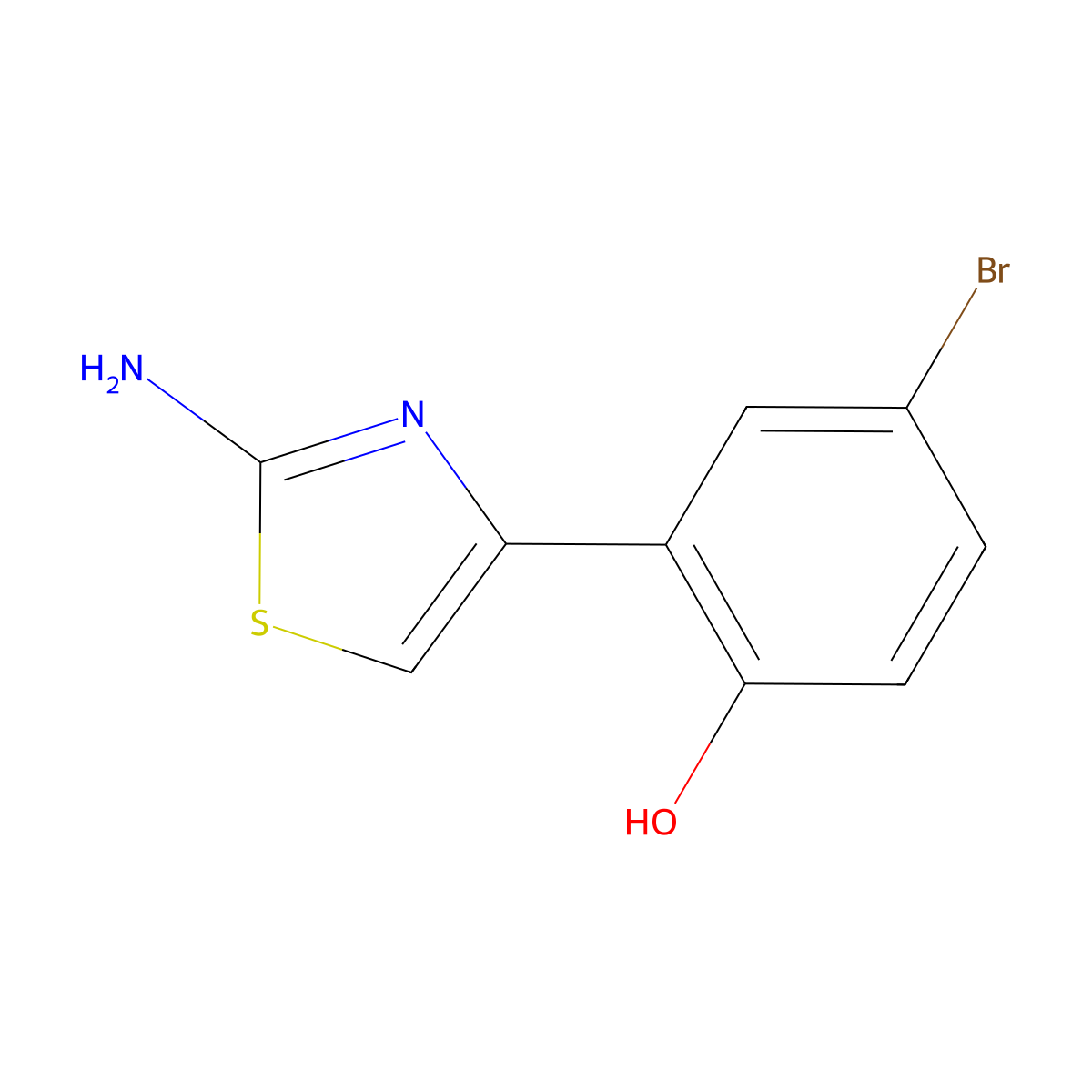 2-(2-Aminothiazol-4-yl)-4-bromophenol molecular structure, CAS 1935610-27-7