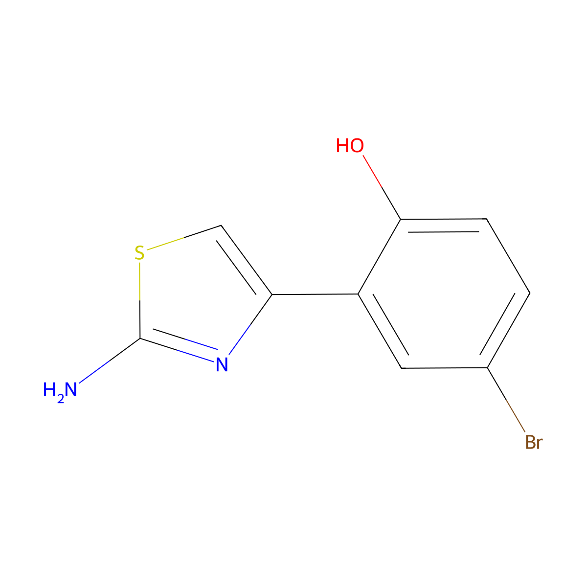 2-(2-Aminothiazol-4-yl)-4-bromophenol molecular structure, CAS 1935610-27-7