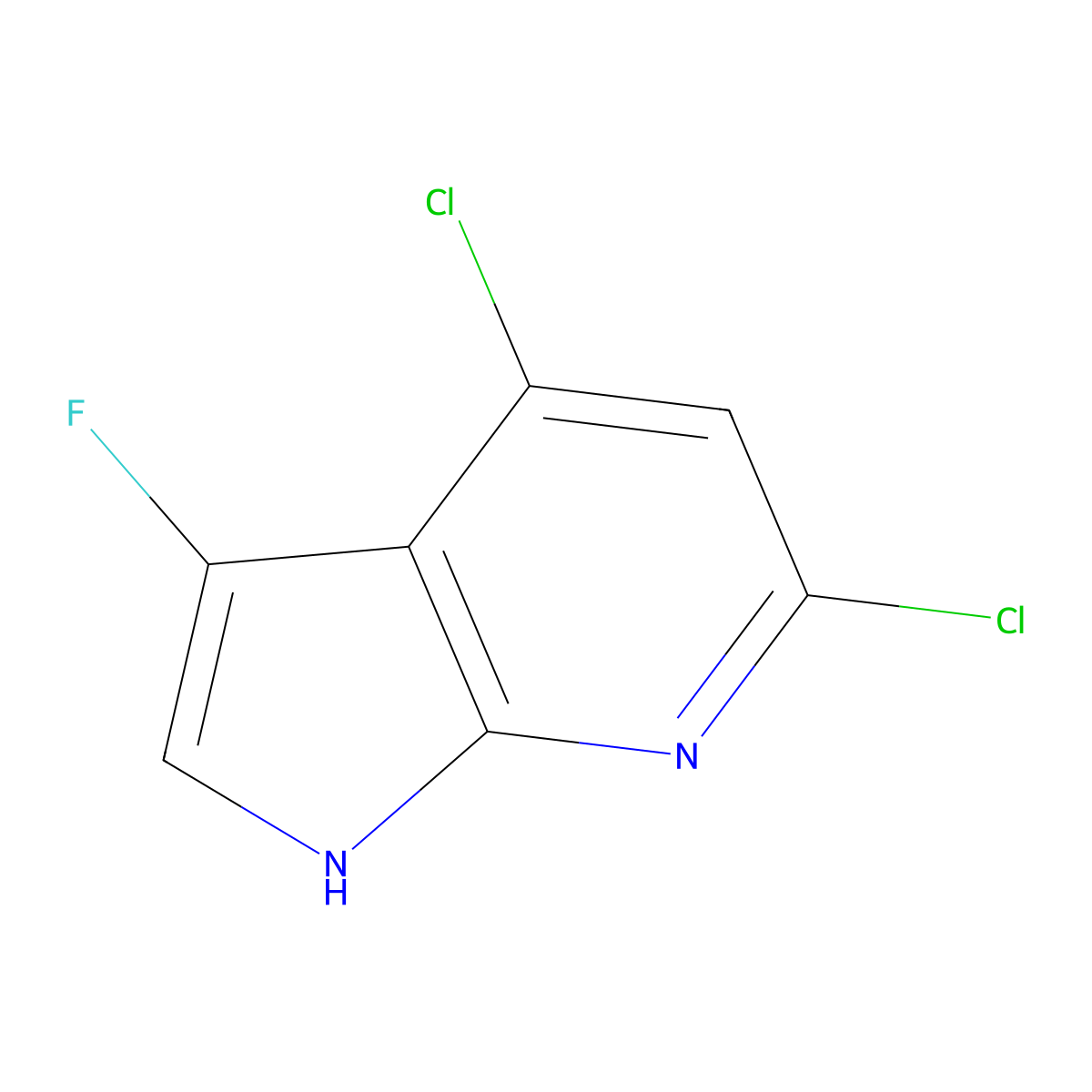 4,6-Dichloro-3-fluoro-1H-pyrrolo[2,3-b]pyridine molecular structure, CAS 1935610-84-6