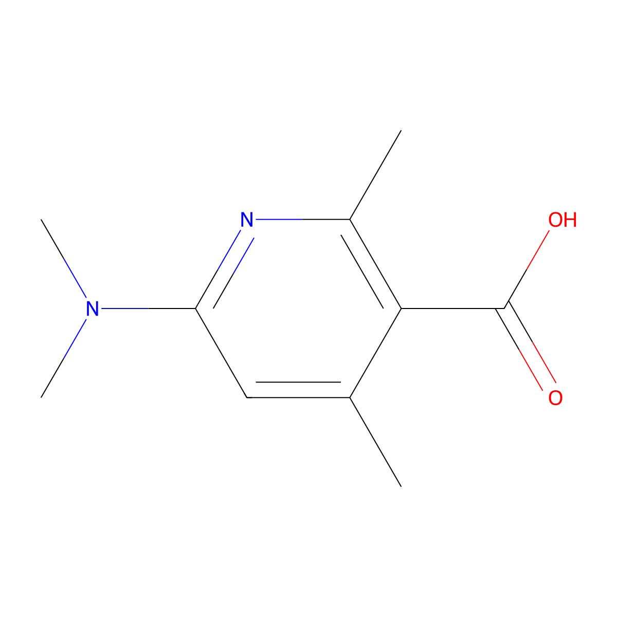 6-(Dimethylamino)-2,4-dimethyl-3-pyridinecarboxylic acid molecular structure, CAS 1935612-24-0