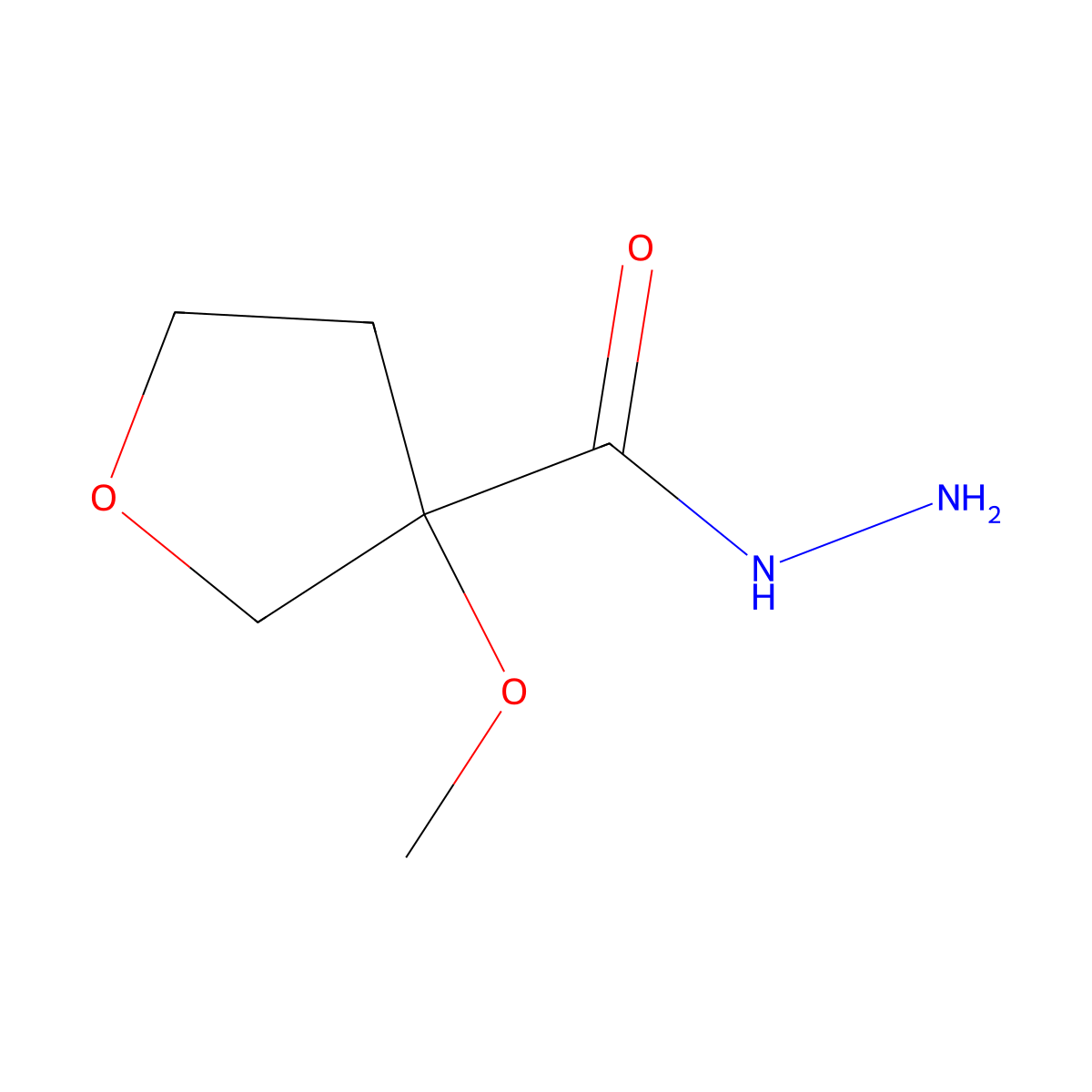 3-Methoxyoxolane-3-carbohydrazide molecular structure, CAS 1935615-13-6