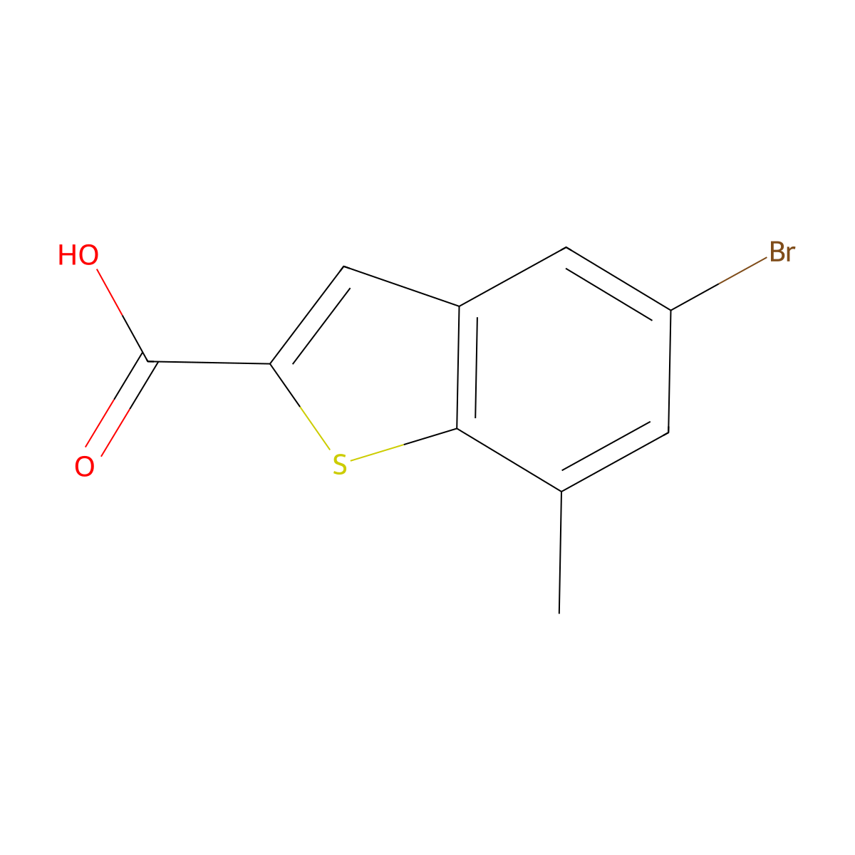 5-Bromo-7-methylbenzo[b]thiophene-2-carboxylic acid molecular structure, CAS 1935615-20-5