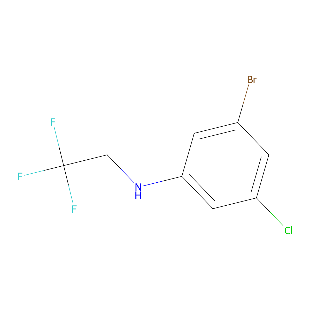 3-Bromo-5-chloro-N-(2,2,2-trifluoroethyl)aniline molecular structure, CAS 1935618-12-4