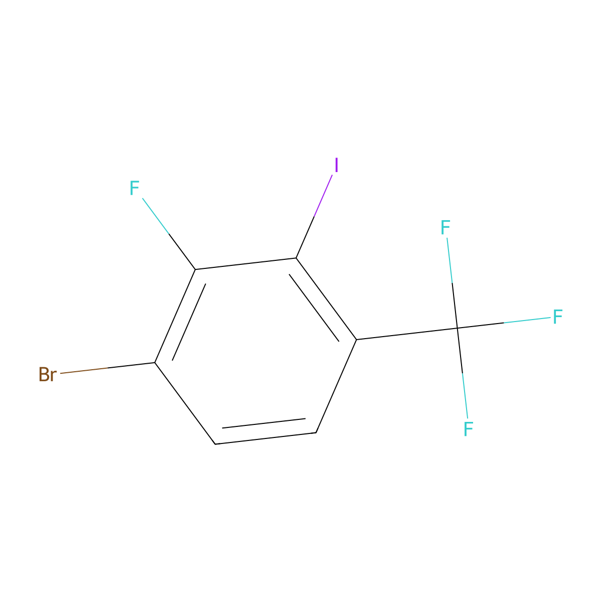 4-Bromo-3-fluoro-2-iodobenzotrifluoride molecular structure, CAS 1935625-64-1
