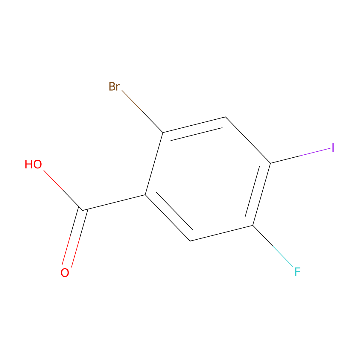 2-Bromo-5-fluoro-4-iodobenzoic acid molecular structure, CAS 1935626-68-8