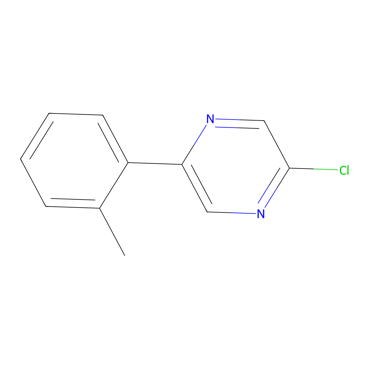 2-Chloro-5-(2-methylphenyl)pyrazine molecular structure, CAS 1935628-13-9