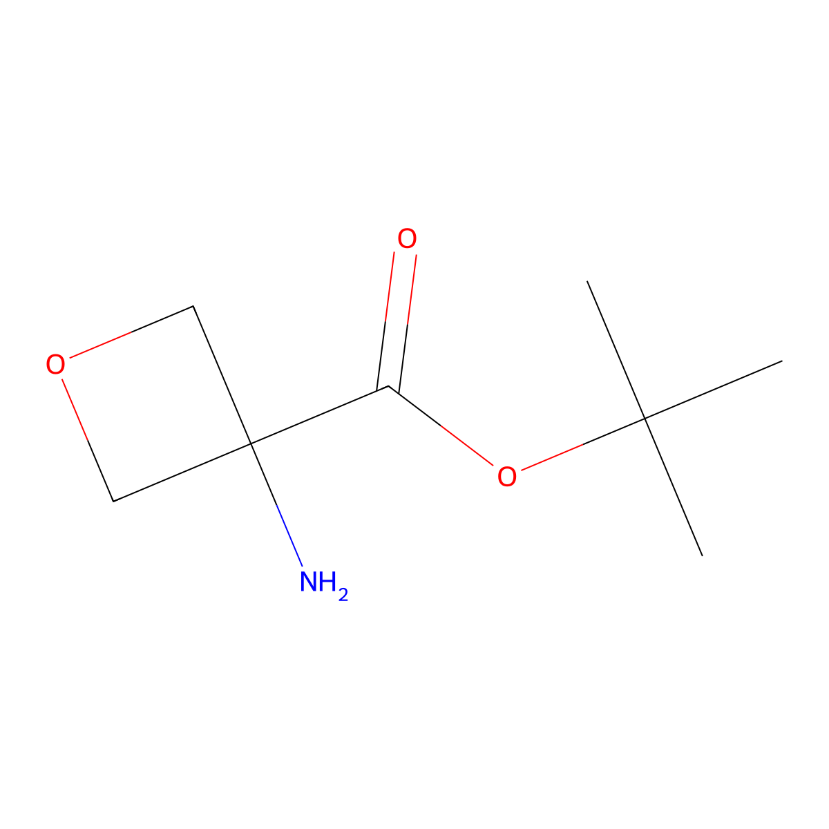Tert-butyl 3-aminooxetane-3-carboxylate molecular structure, CAS 1935635-11-2