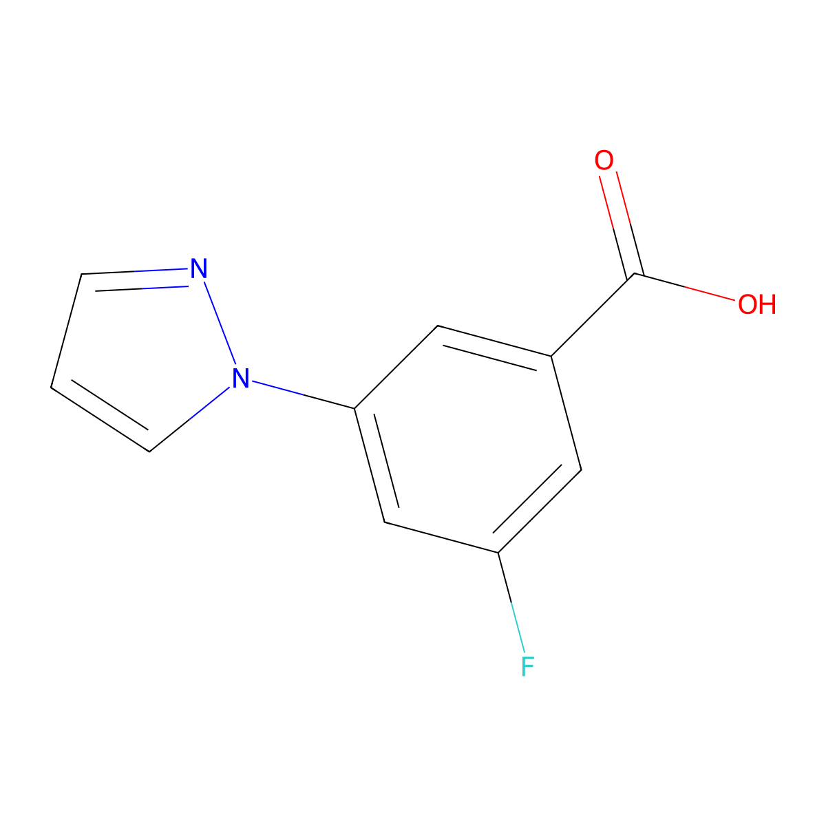 3-Fluoro-5-(1H-pyrazol-1-yl)benzoic acid molecular structure, CAS 1935635-84-9