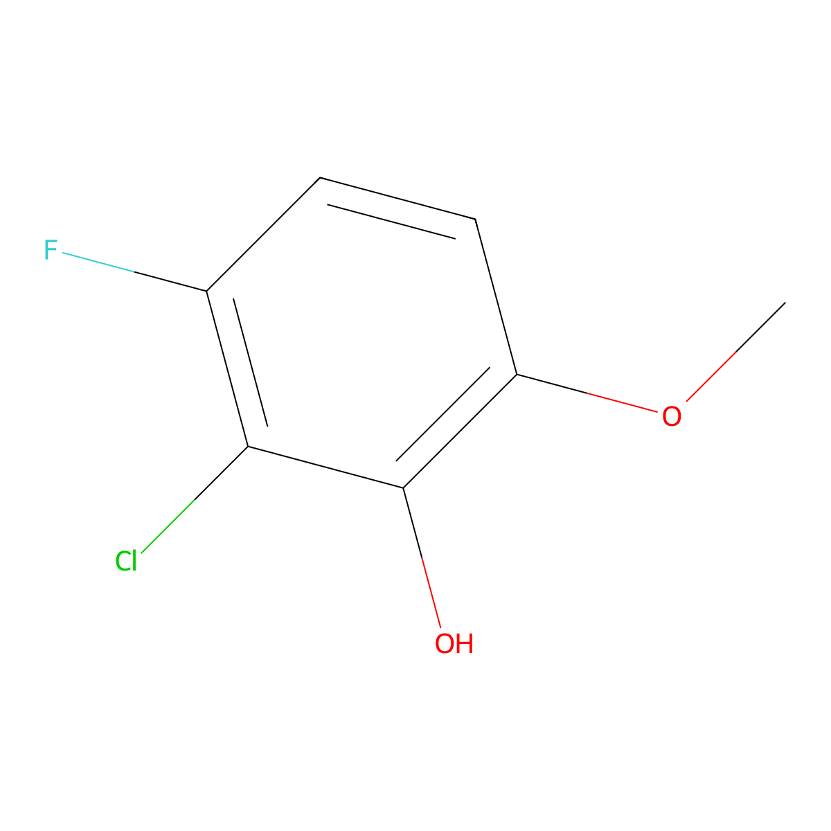 2-Chloro-3-fluoro-6-methoxyphenol molecular structure, CAS 1935636-06-8