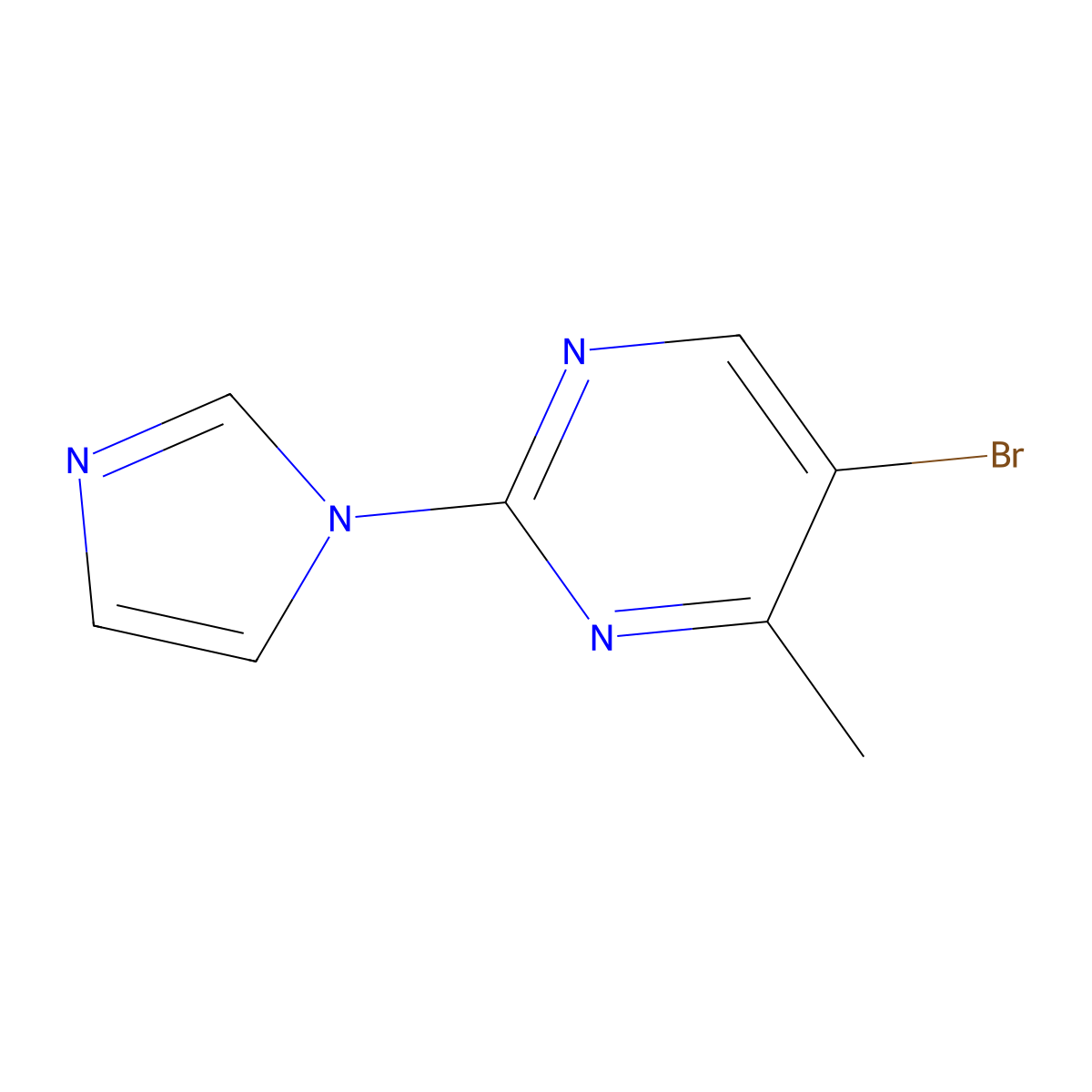 5-bromo-2-(1H-imidazol-1-yl)-4-methylpyrimidine molecular structure, CAS 1935637-49-2