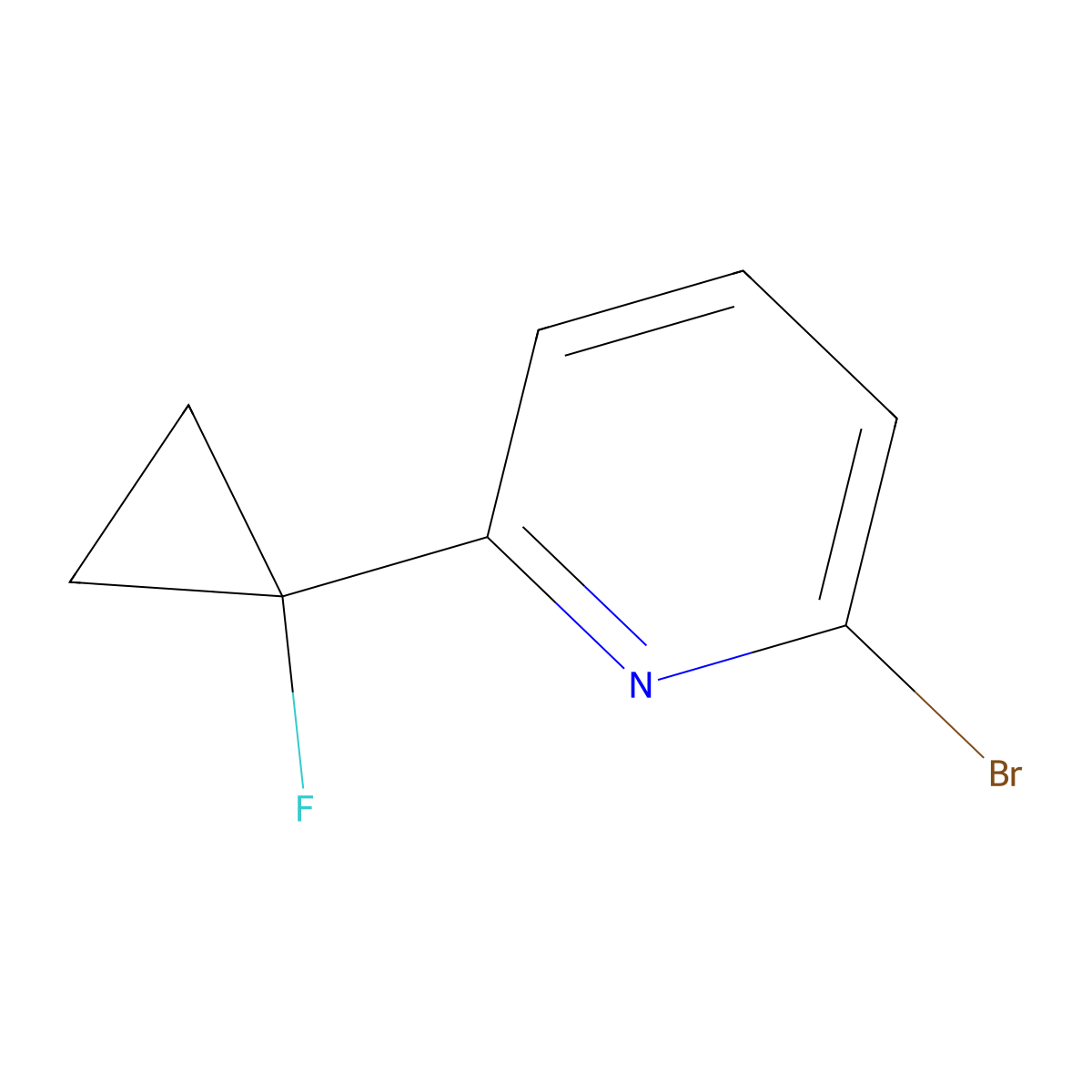 2-Bromo-6-(1-fluorocyclopropyl)pyridine molecular structure, CAS 1935639-54-5