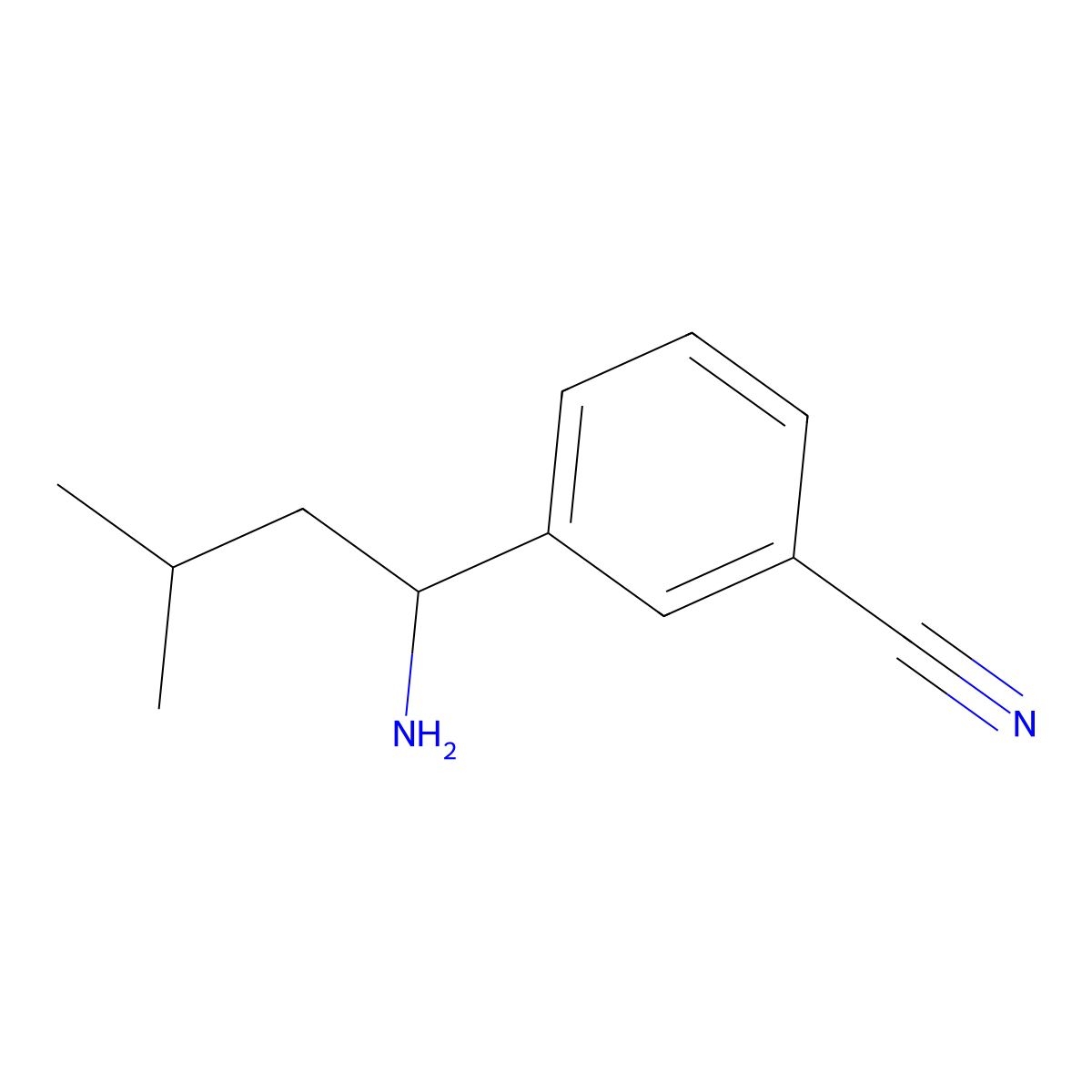 3-(1-Amino-3-methylbutyl)benzonitrile molecular structure, CAS 1935642-04-8