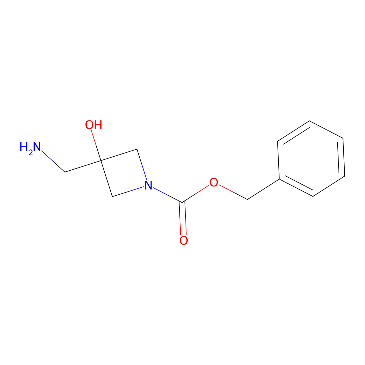 Benzyl 3-(aminomethyl)-3-hydroxyazetidine-1-carboxylate molecular structure, CAS 1935642-45-7