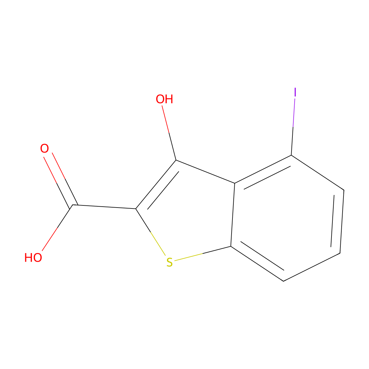 3-Hydroxy-4-iodobenzo[b]thiophene-2-carboxylic acid molecular structure, CAS 1935643-33-6