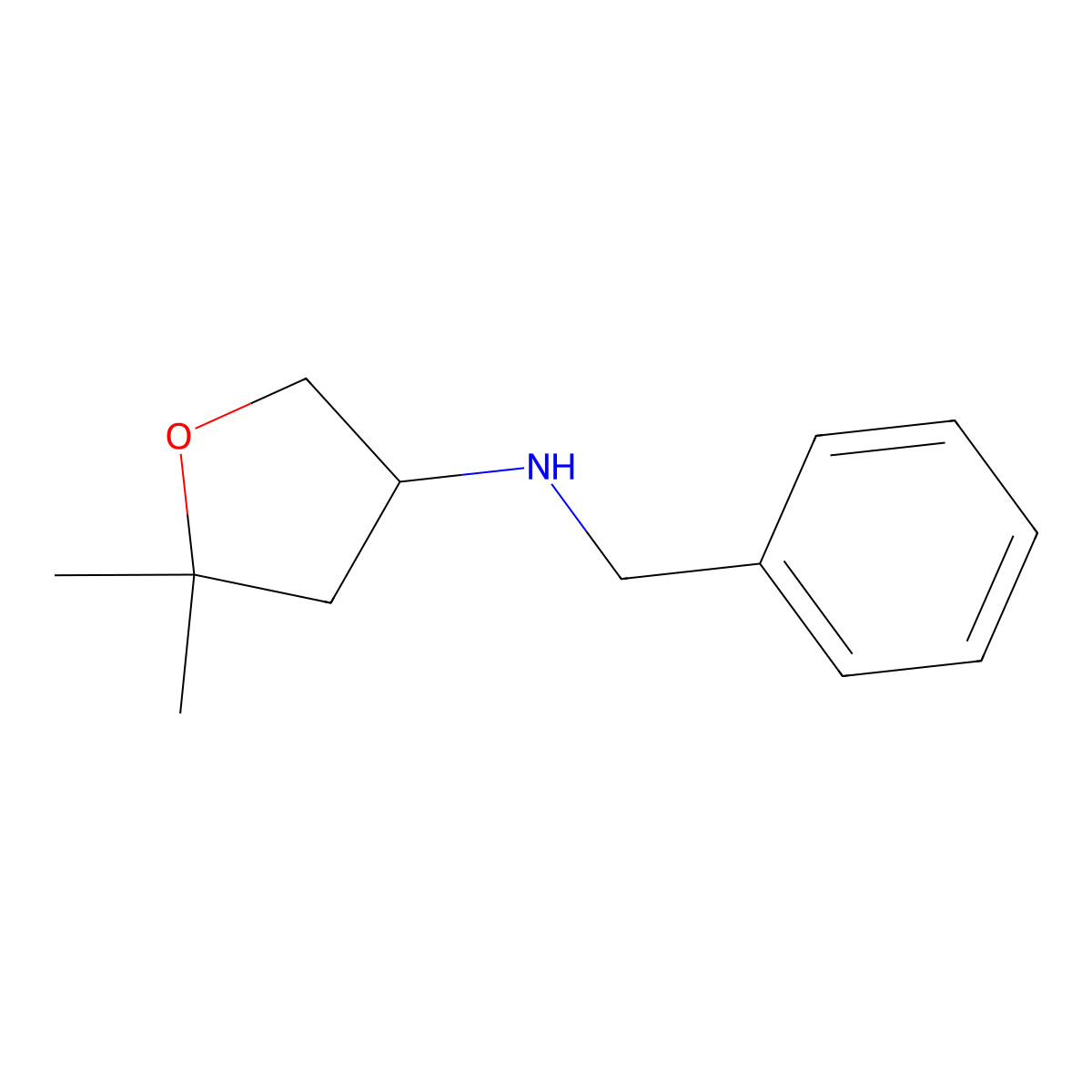 N-benzyl-5,5-dimethyloxolan-3-amine molecular structure, CAS 1935643-50-7