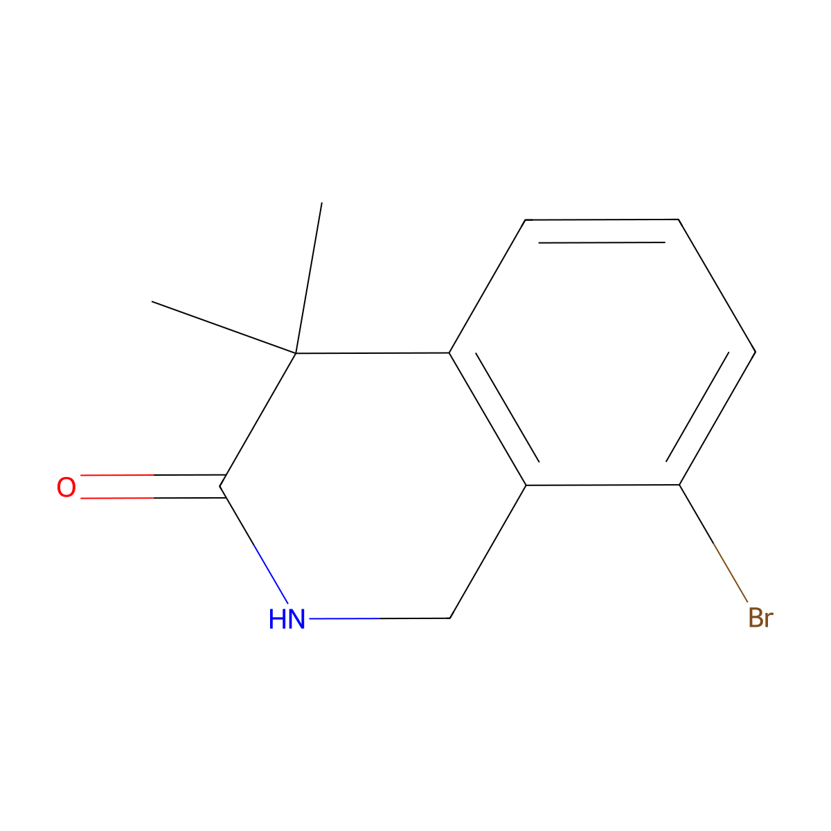 8-Bromo-4,4-dimethyl-1,2-dihydroisoquinolin-3(4H)-one molecular structure, CAS 1935647-08-7