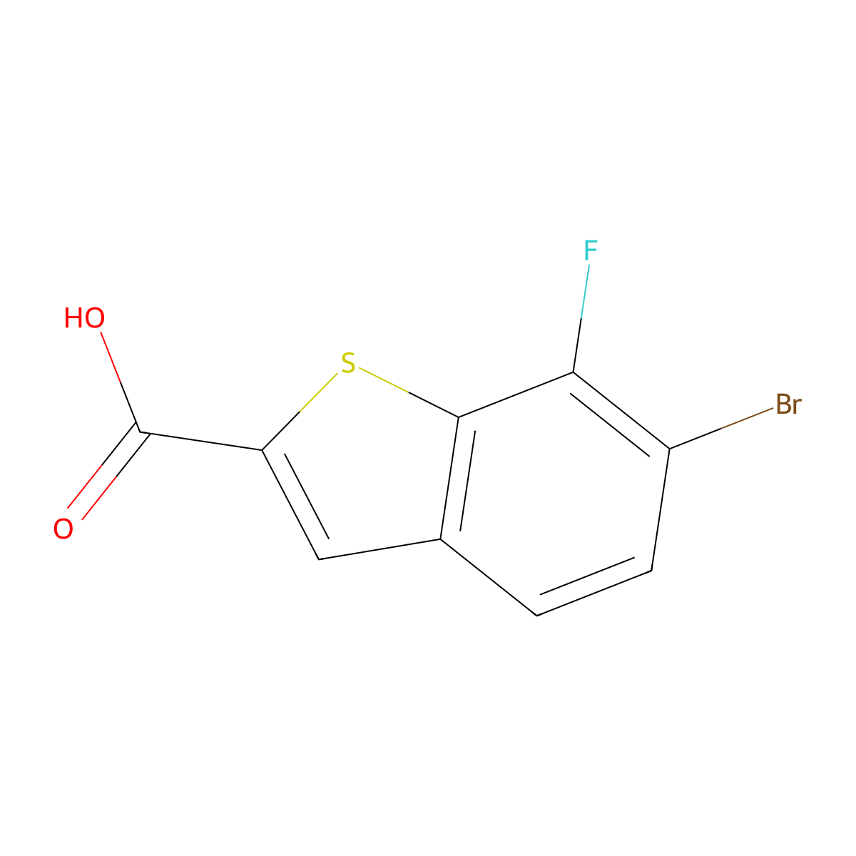 6-Bromo-7-fluoro-1-benzothiophene-2-carboxylic acid molecular structure, CAS 1935650-33-1