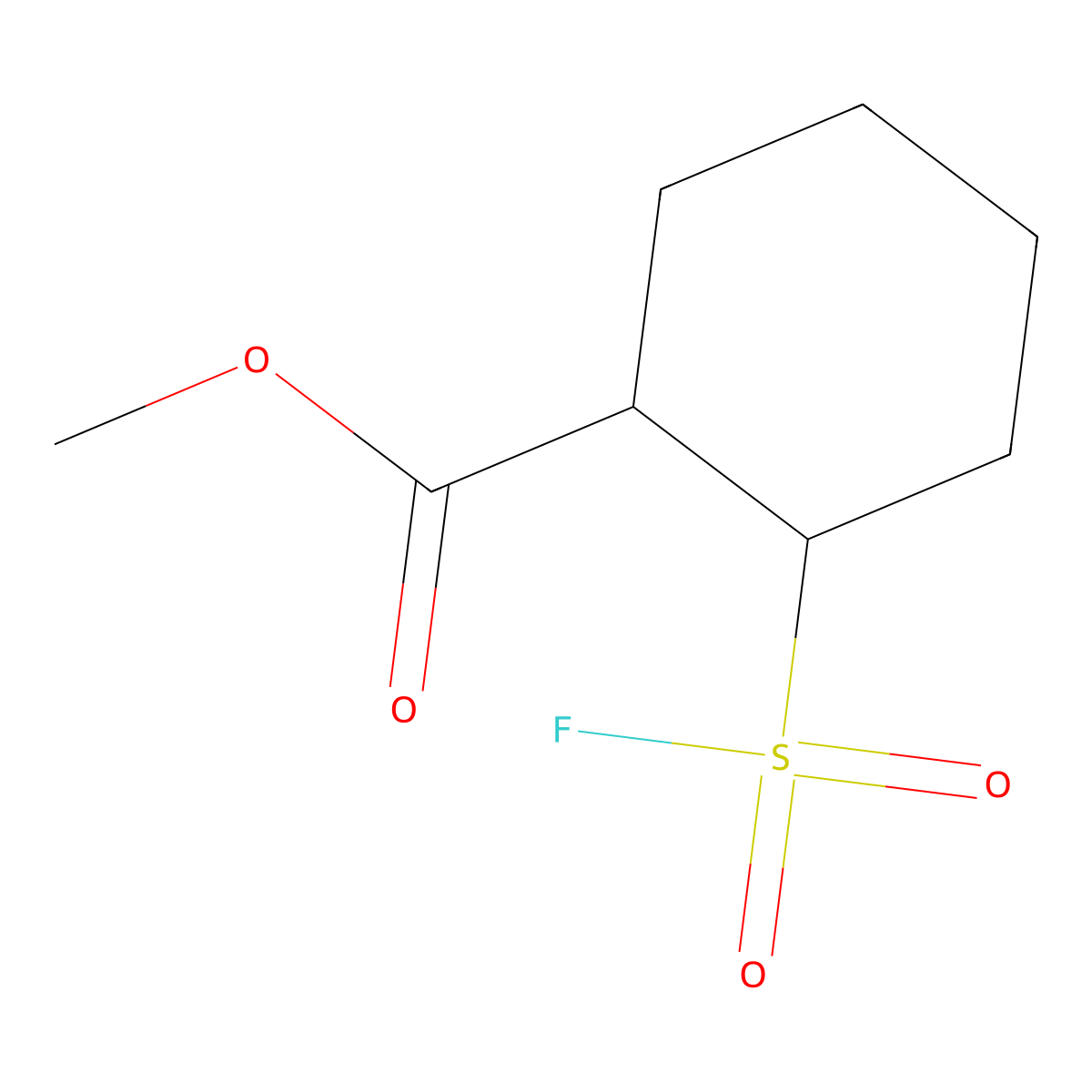 Methyl 2-(fluorosulfonyl)cyclohexane-1-carboxylate molecular structure, CAS 1935651-14-1