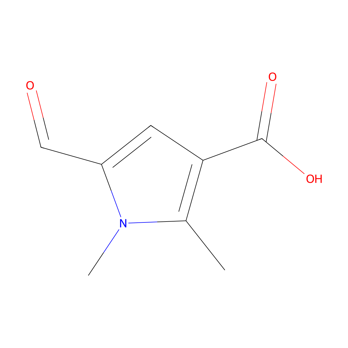 5-formyl-1,2-dimethyl-1H-pyrrole-3-carboxylic acid molecular structure, CAS 1935656-63-5
