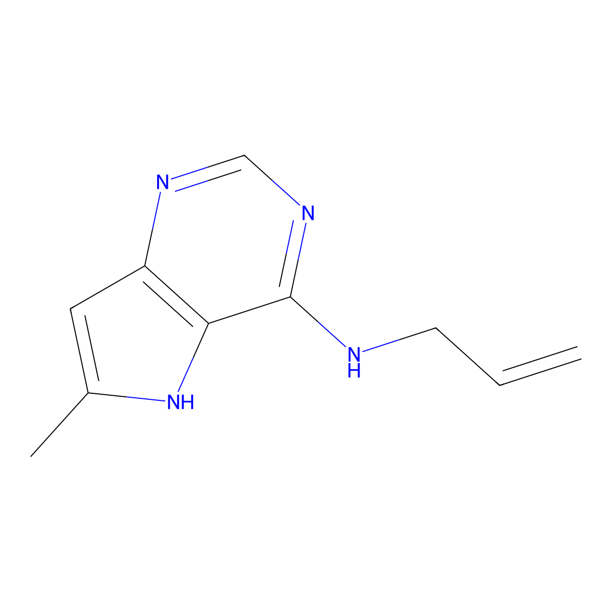 N-allyl-6-methyl-5H-pyrrolo[3,2-d]pyrimidin-4-amine molecular structure, CAS 1935659-50-9