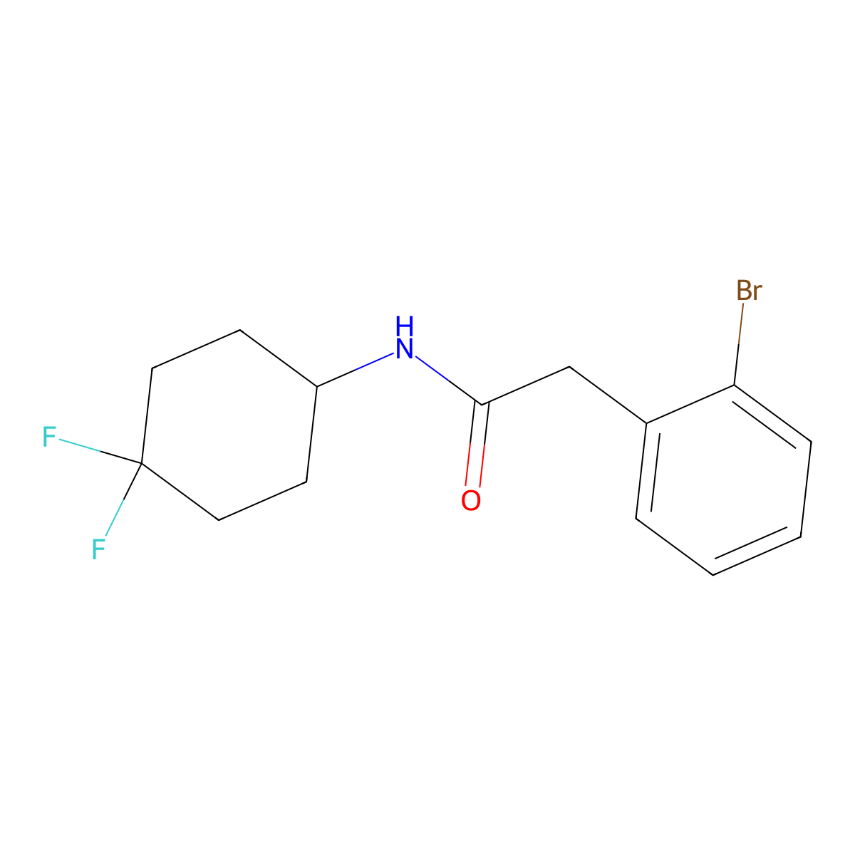 2-(2-bromophenyl)-N-(4,4-difluorocyclohexyl)acetamide molecular structure, CAS 1935691-75-0