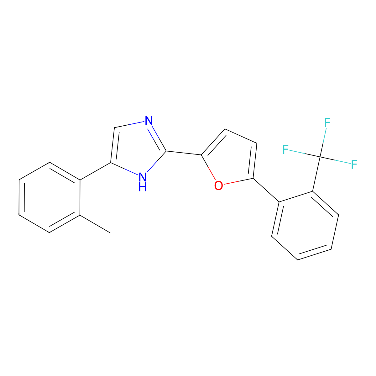 4-(2-methylphenyl)-2-{5-[2-(trifluoromethyl)phenyl]furan-2-yl}-1H-imidazole molecular structure, CAS 1935723-27-5
