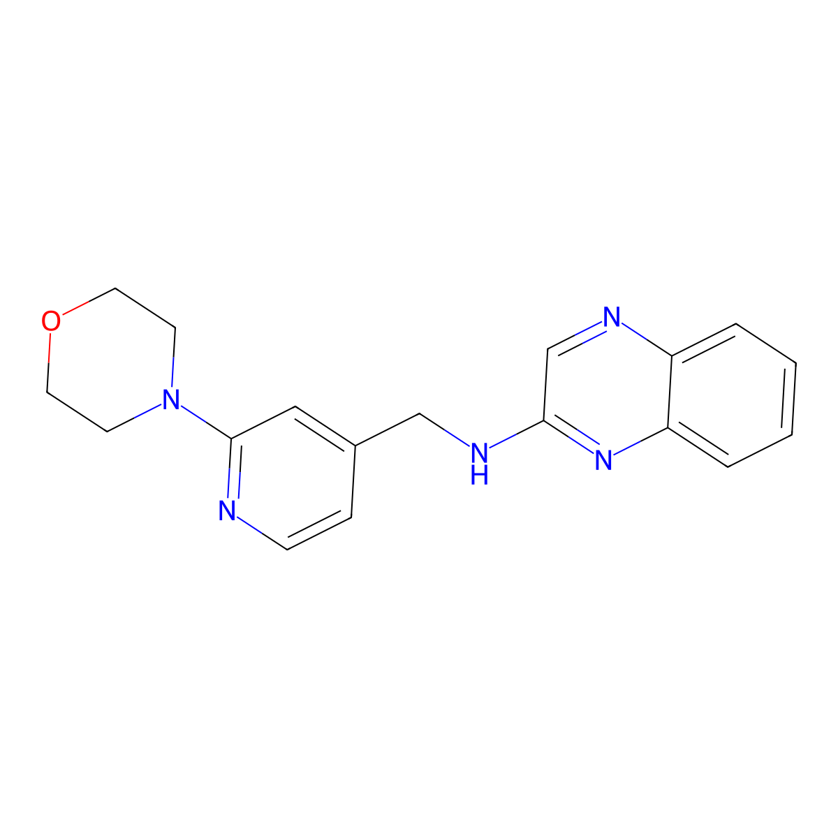 N-((2-morpholinopyridin-4-yl)methyl)quinoxalin-2-amine molecular structure, CAS 1935742-34-9