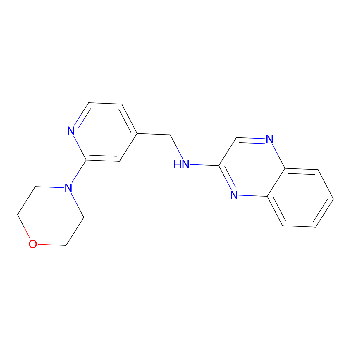 N-((2-morpholinopyridin-4-yl)methyl)quinoxalin-2-amine molecular structure, CAS 1935742-34-9