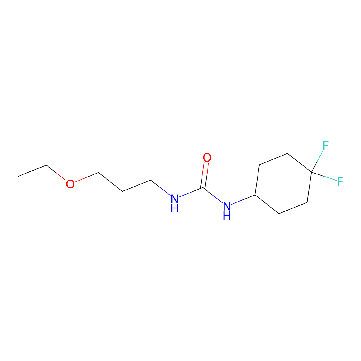 1-(4,4-Difluorocyclohexyl)-3-(3-ethoxypropyl)urea molecular structure, CAS 1935789-76-6