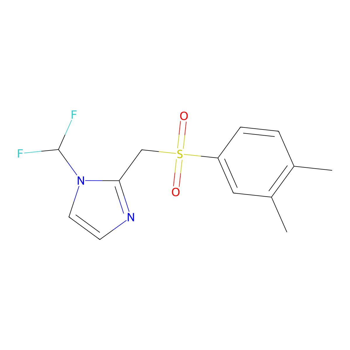 1-(difluoromethyl)-2-[(3,4-dimethylbenzenesulfonyl)methyl]-1H-imidazole molecular structure, CAS 1935800-70-6