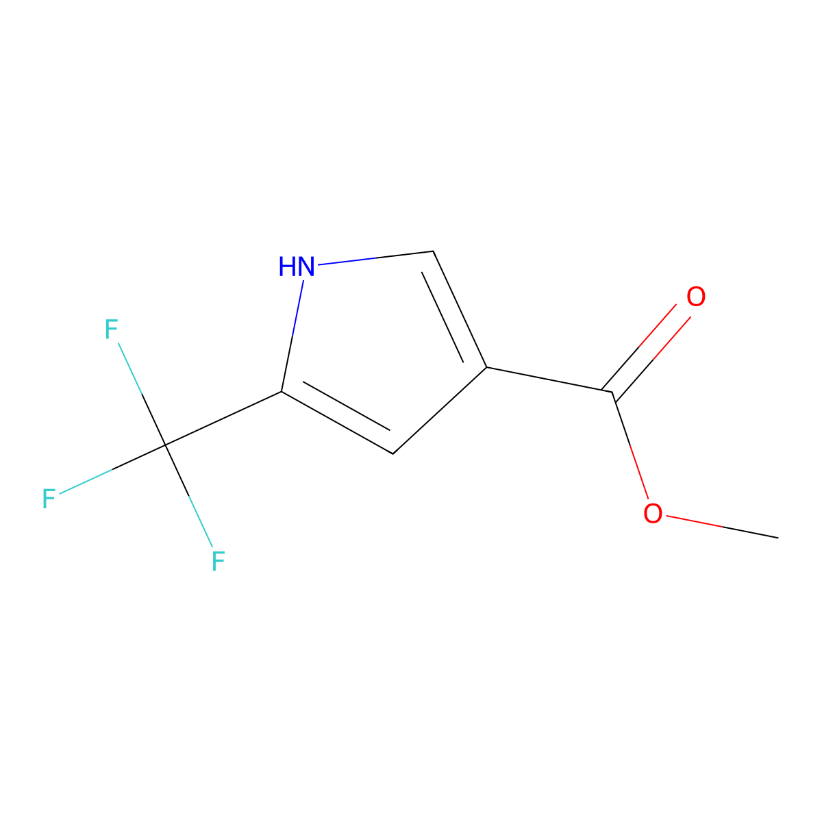 Methyl 5-(trifluoromethyl)-1H-pyrrole-3-carboxylate molecular structure, CAS 1935820-71-5