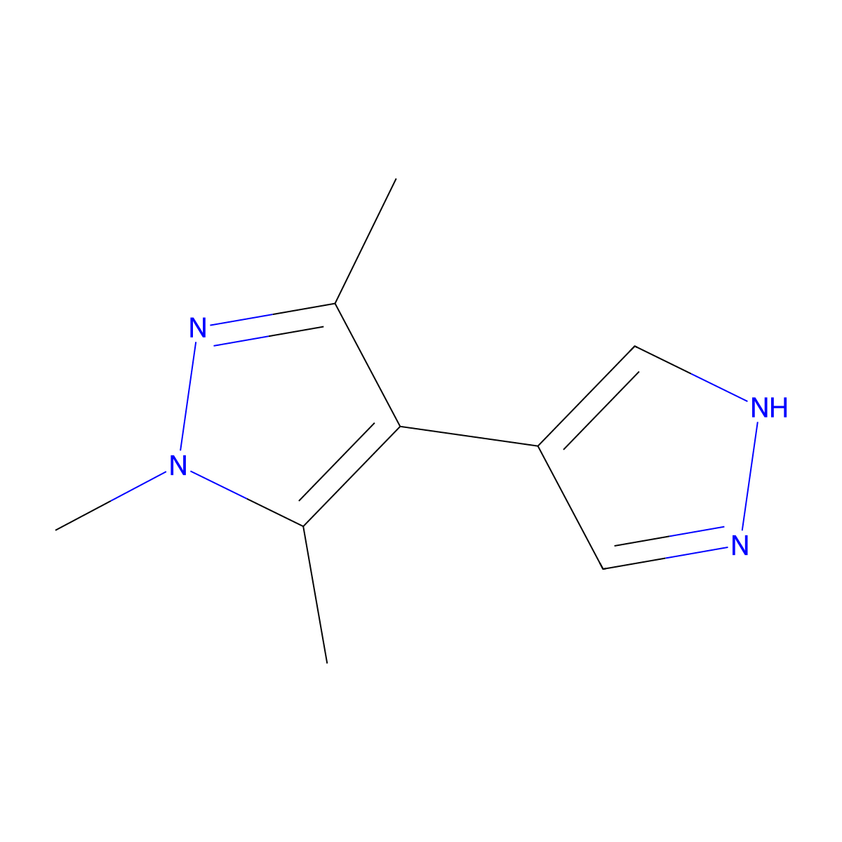 1,3,5-trimethyl-4-(1H-pyrazol-4-yl)-1H-pyrazole molecular structure, CAS 1935851-61-8