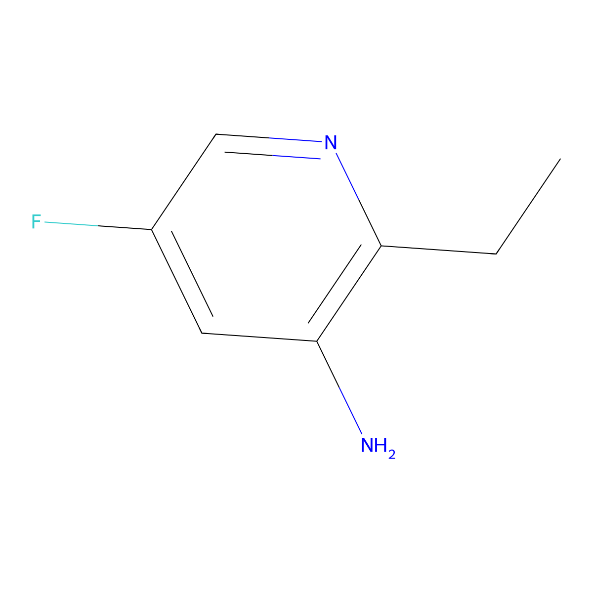 2-Ethyl-5-fluoropyridin-3-amine molecular structure, CAS 1935885-00-9