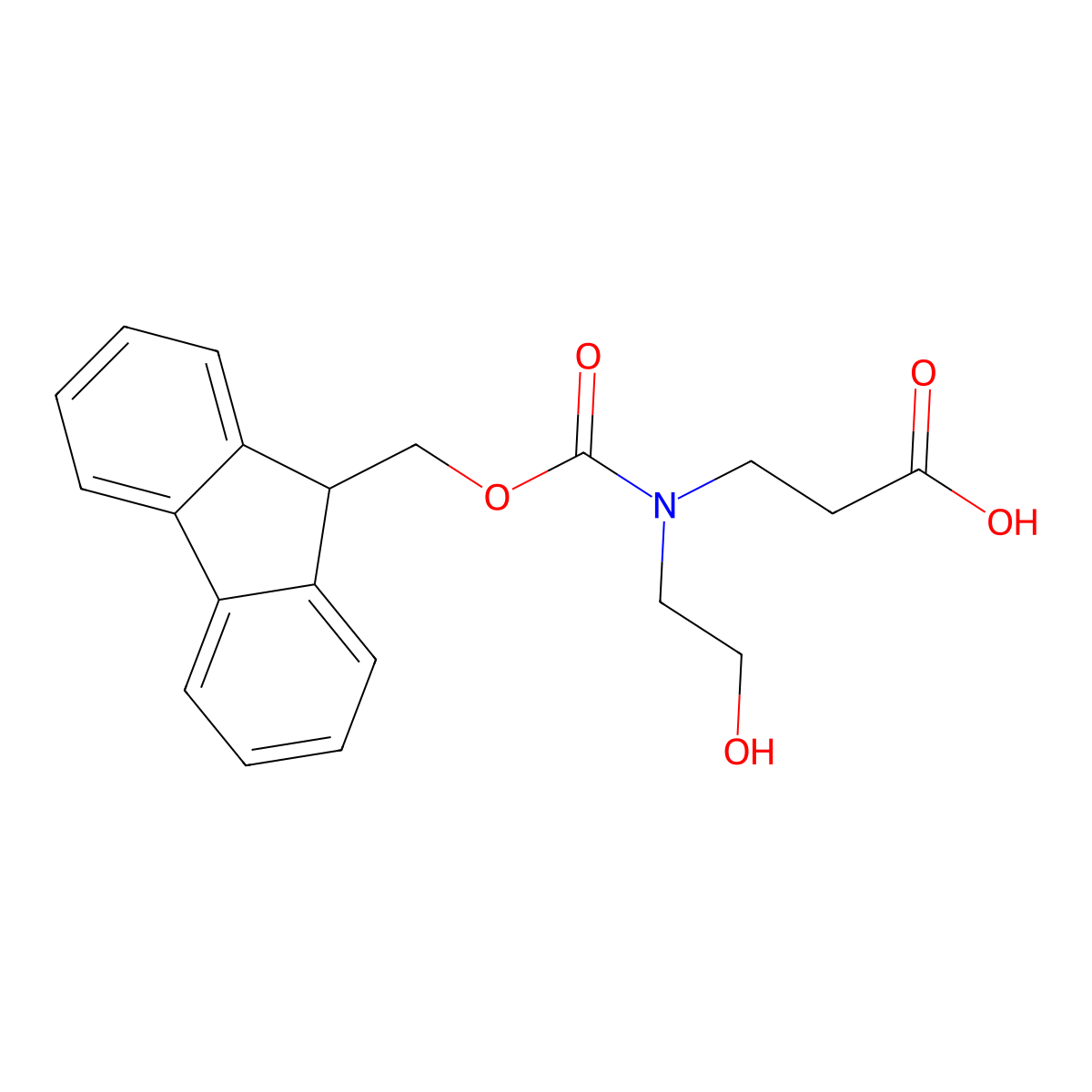 3-{[(9H-fluoren-9-ylmethoxy)carbonyl](2-hydroxyethyl)amino}propanoic acid molecular structure, CAS 1935887-14-1