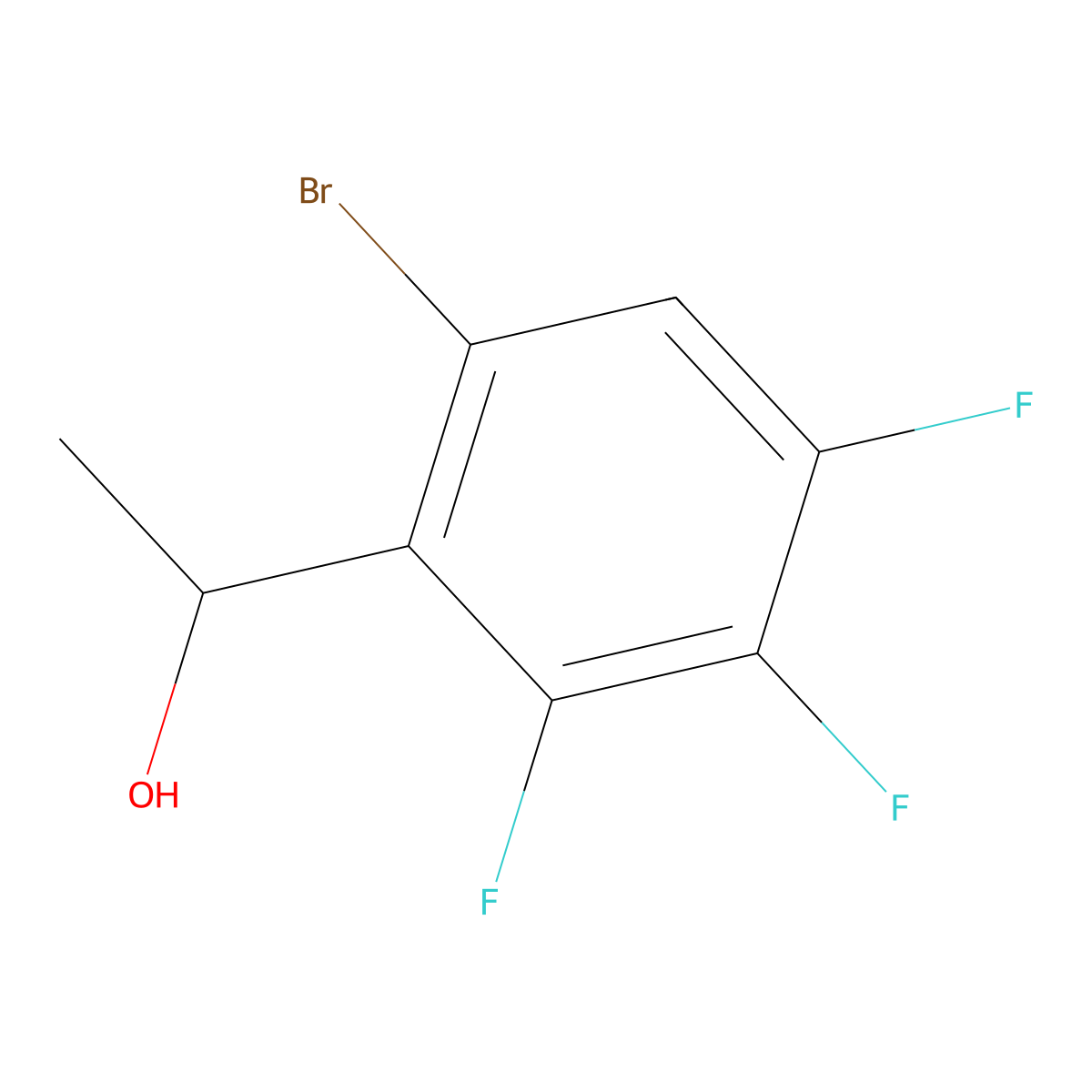 1-(6-Bromo-2,3,4-trifluorophenyl)ethanol molecular structure, CAS 1935888-83-7