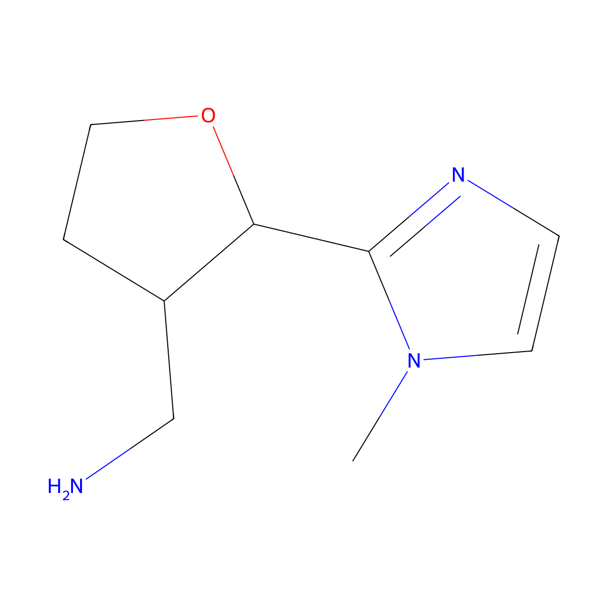 [2-(1-Methyl-1h-imidazol-2-yl)oxolan-3-yl]methanamine molecular structure, CAS 1935889-46-5