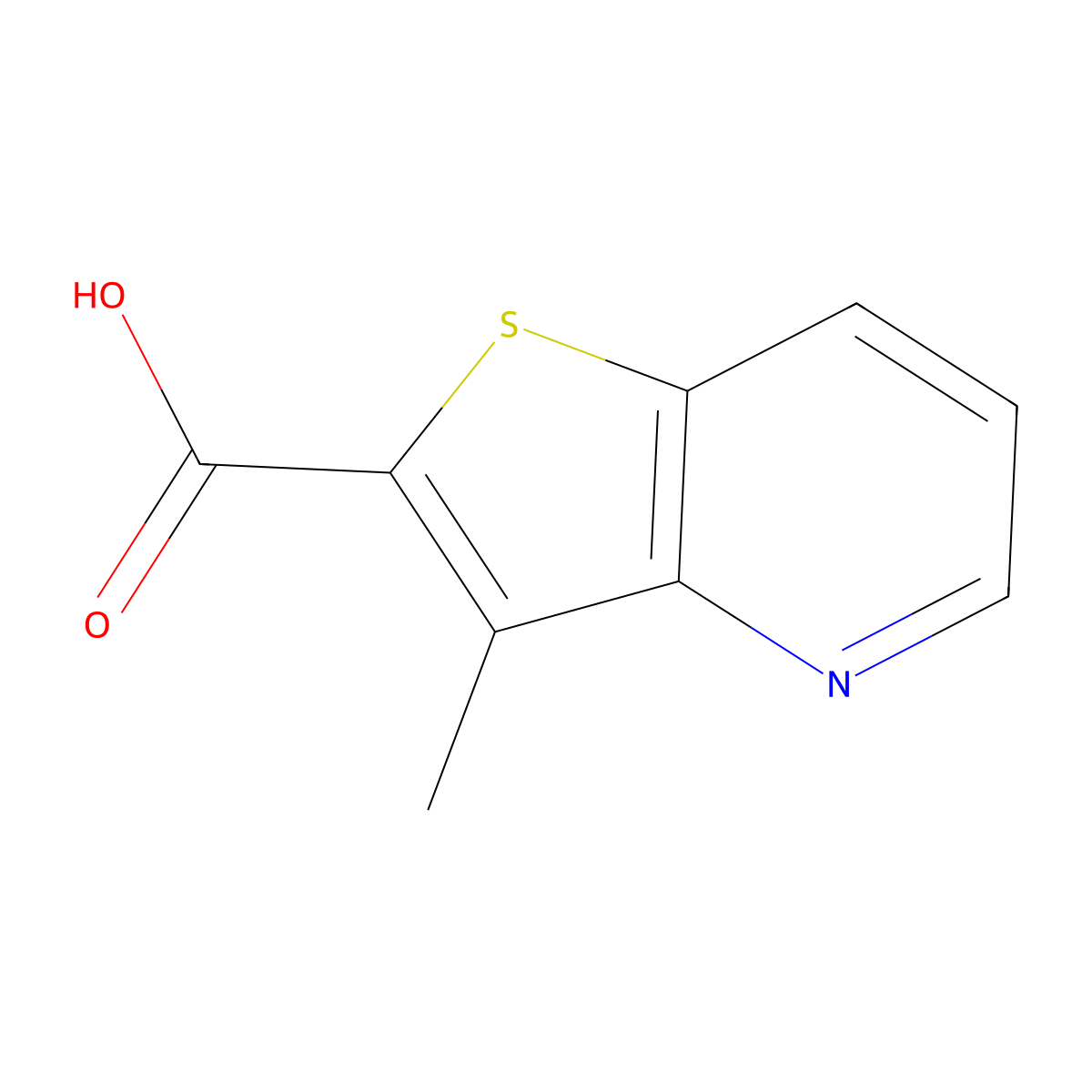 3-Methylthieno[3,2-b]pyridine-2-carboxylic acid molecular structure, CAS 1935890-56-4