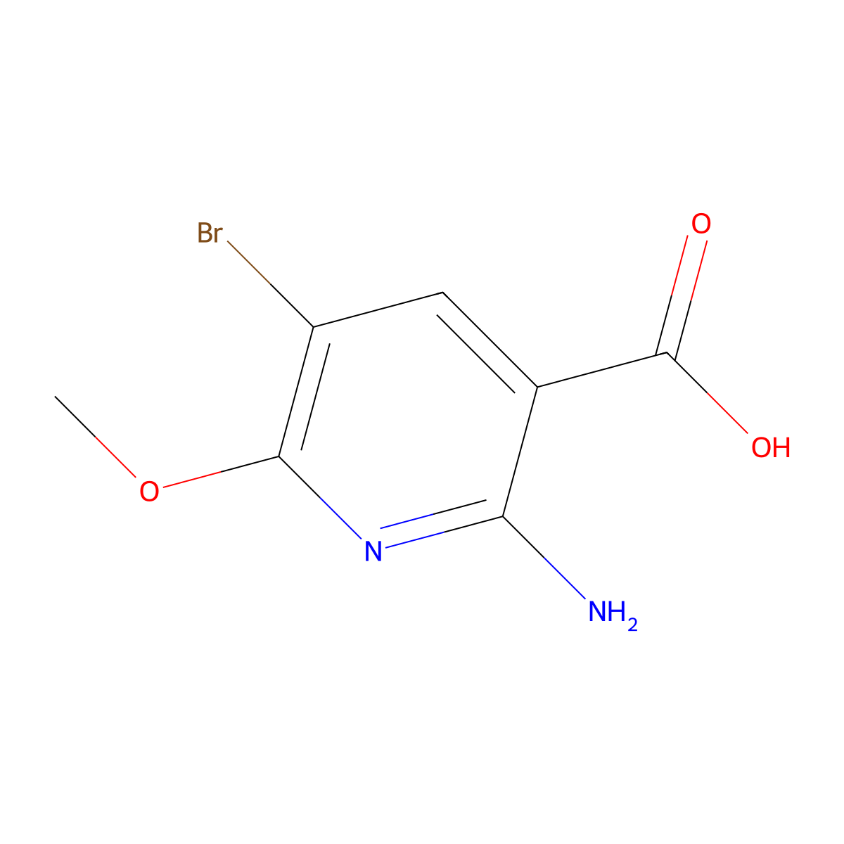 2-Amino-5-bromo-6-methoxynicotinic acid molecular structure, CAS 1935891-49-8