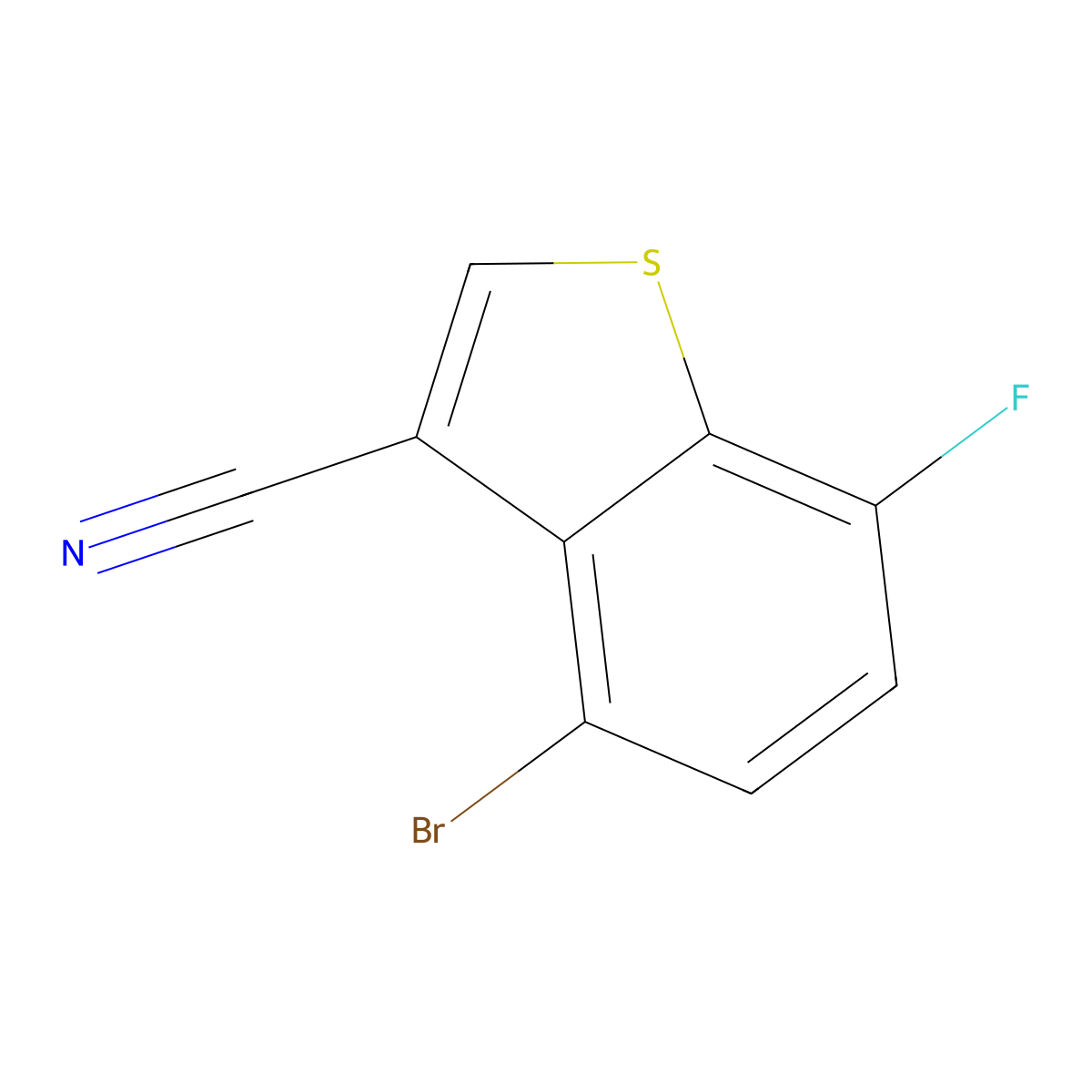 4-Bromo-7-fluorobenzo[b]thiophene-3-carbonitrile molecular structure, CAS 1935891-78-3