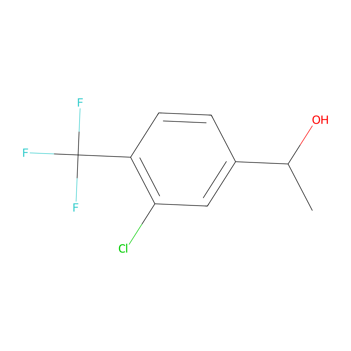 1-(3-Chloro-4-(trifluoromethyl)phenyl)ethanol molecular structure, CAS 1935892-41-3