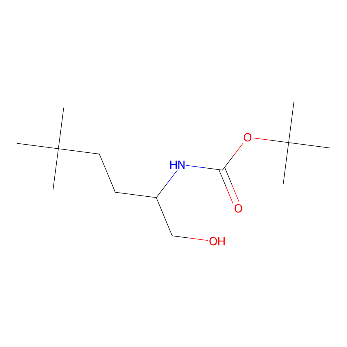 tert-butyl N-(1-hydroxy-5,5-dimethylhexan-2-yl)carbamate molecular structure, CAS 1935893-00-7