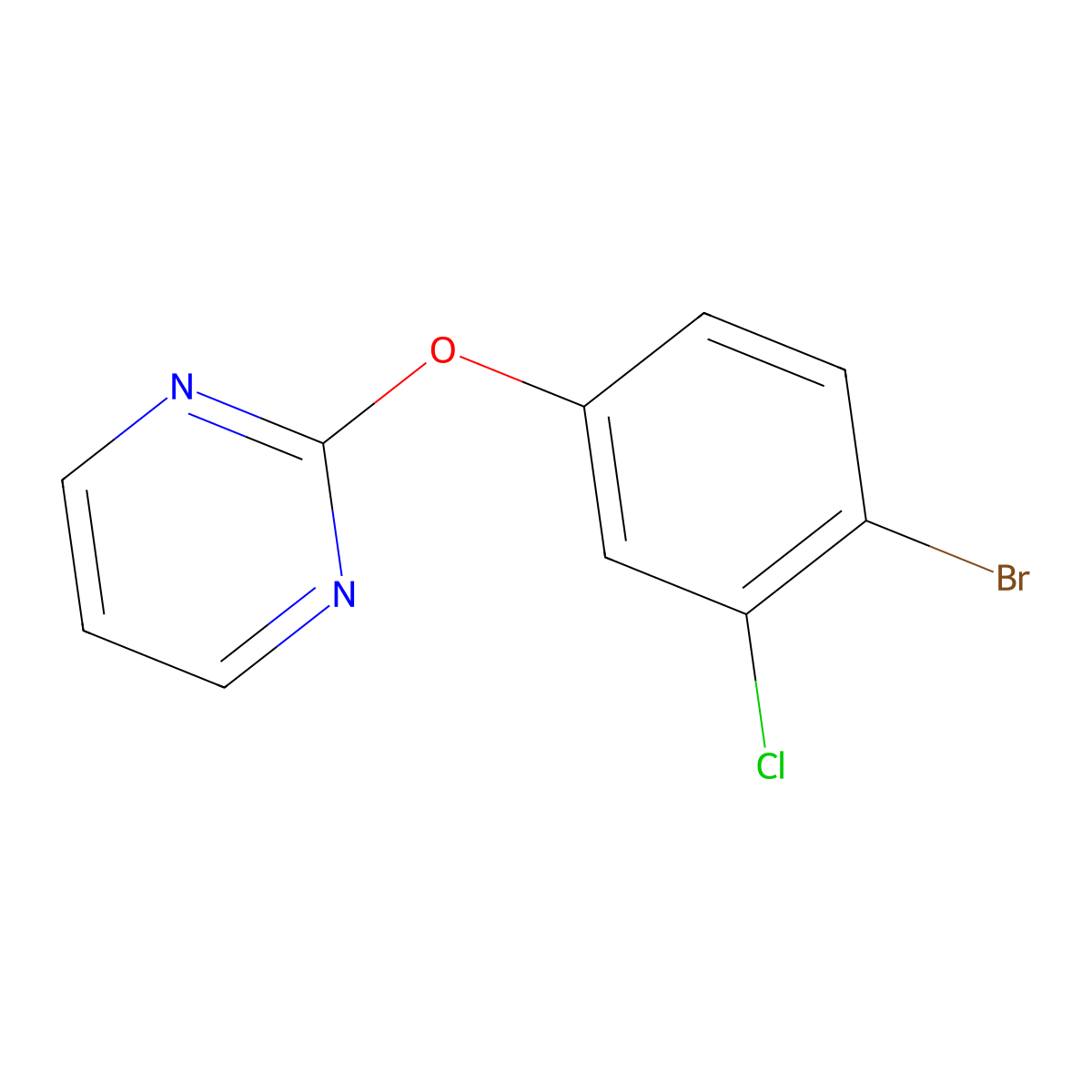 2-(4-Bromo-3-chlorophenoxy)pyrimidine molecular structure, CAS 1935893-03-0